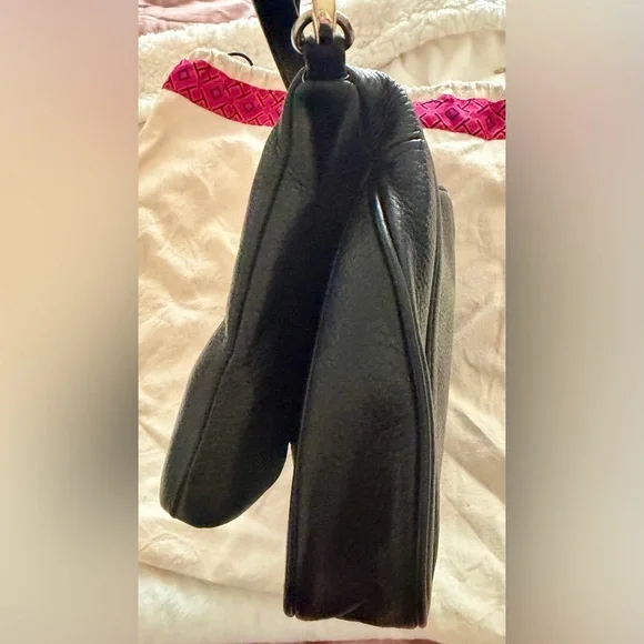 Tory Burch Amanda Foldover 3-Way Black Pebbled Leather Crossbody Bag - Picture 5 of 13